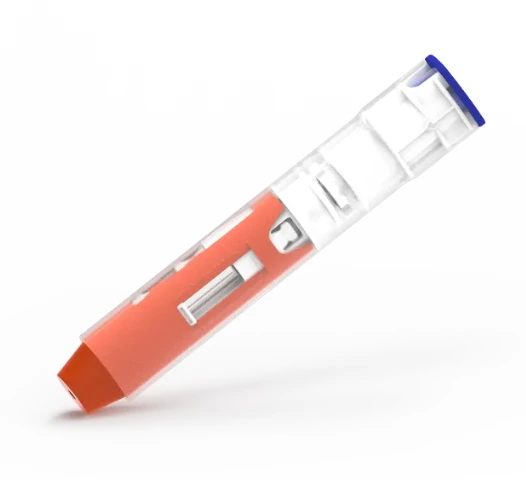 UrgoPen emergency autoinjector with cartridge, white background